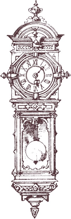 柱時計（銅版画調）
