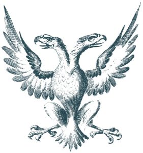 双頭のワシ（銅版画調・カラー）