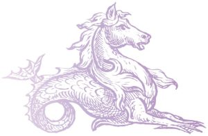 海馬（銅版画調・カラー）